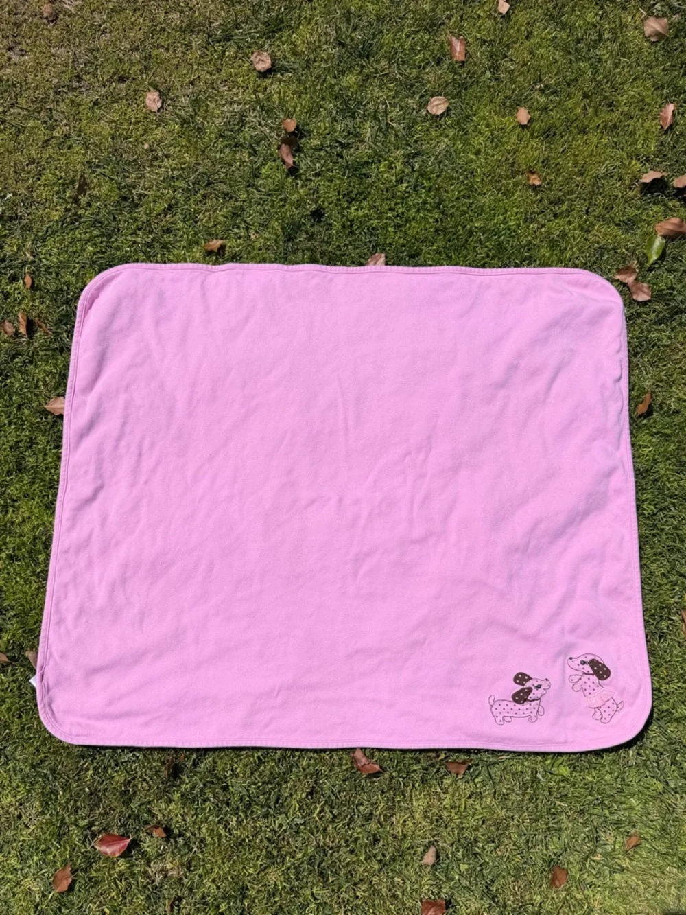 Gymboree Ballet Puppies Double Sided Pink Baby Blanket Pink Polkadots 2012 READ